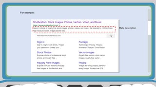 Meta description
For example:
 