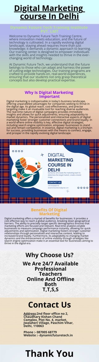 Digital Marketing Course In Delhi by dynamic furuteretech