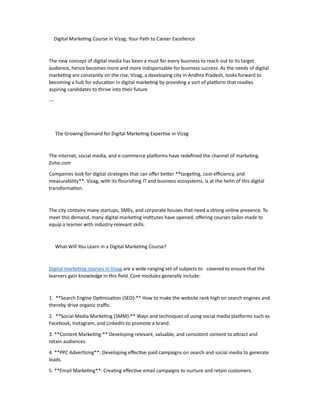 digital marketing course in vizag and agency PDF