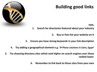 Building good links


                                                                              TIPS:
                ...