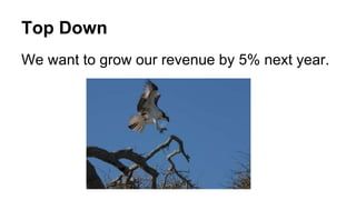 Top Down 
We want to grow our revenue by 5% next year. 
 