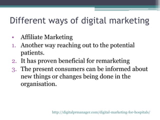 Digital Marketing for hospitals | PPTX