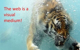 The web is a 
visual 
medium! 
 