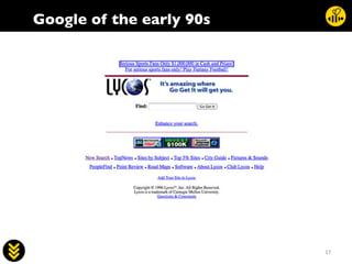 17	
  
Google of the early 90s	

 