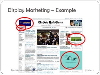 Display Marketing – Example
Copyright: gayatrichoda@gmail.com 8/23/2013
 