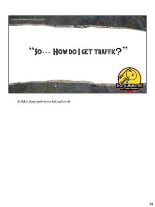 Build a robust online marketing funnel

14

 