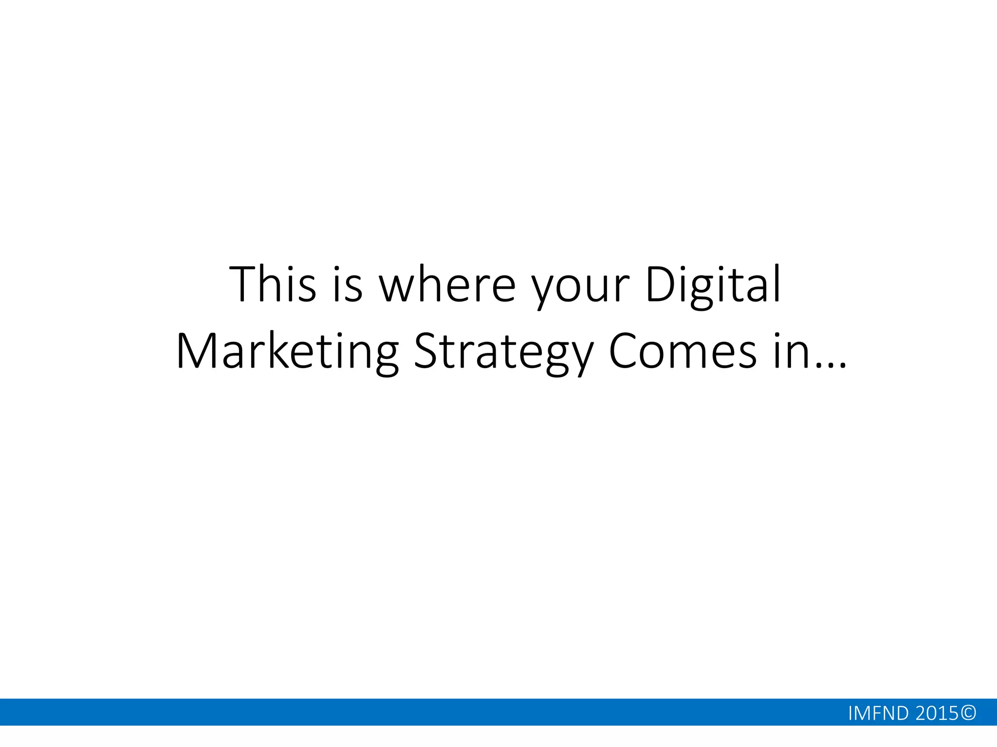 IMFND 2015©
This is where your Digital
Marketing Strategy Comes in…
 