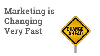 Marketing is
Changing
Very Fast
 