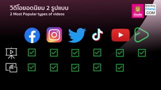 วิดีโอยอดนิยม 2 รูปแบบ
2 Most Popular types of videos
 