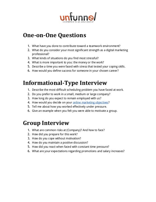 common marketing interview questions