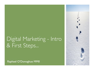 Digital Marketing - Intro
& First Steps...

Raphael O’Donoghue MMII
 