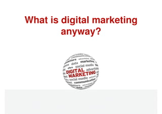 What is digital marketing
        anyway?
 