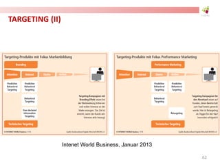 TARGETING (II)
62
Intenet World Business, Januar 2013
 