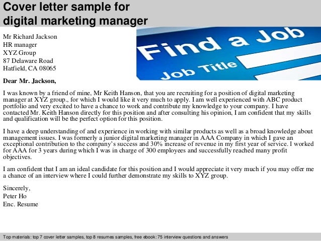 digital marketing manager cover letter digital marketing manager cover letter