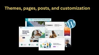 Themes, pages, posts, and customization
 