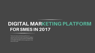 Digital marketing platform for SMEs