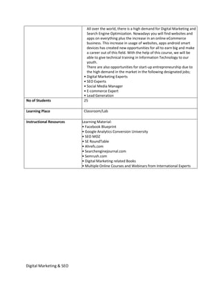 Comprehensive Digital Marketing & SEO Training Program for Skill ...