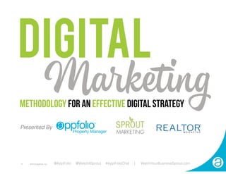 DIGITAL
METHODOLOGY FOR AN EFFECTIVE DIGITAL STRATEGY
Marketing
@AppFolio @WatchItSprout #AppFolioChat | WatchYourBusinessSprout.com‹#› 2015 © AppFolio, Inc..	
Presented By
 