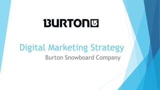 Digital Marketing Strategy 
Burton Snowboard Company 
 