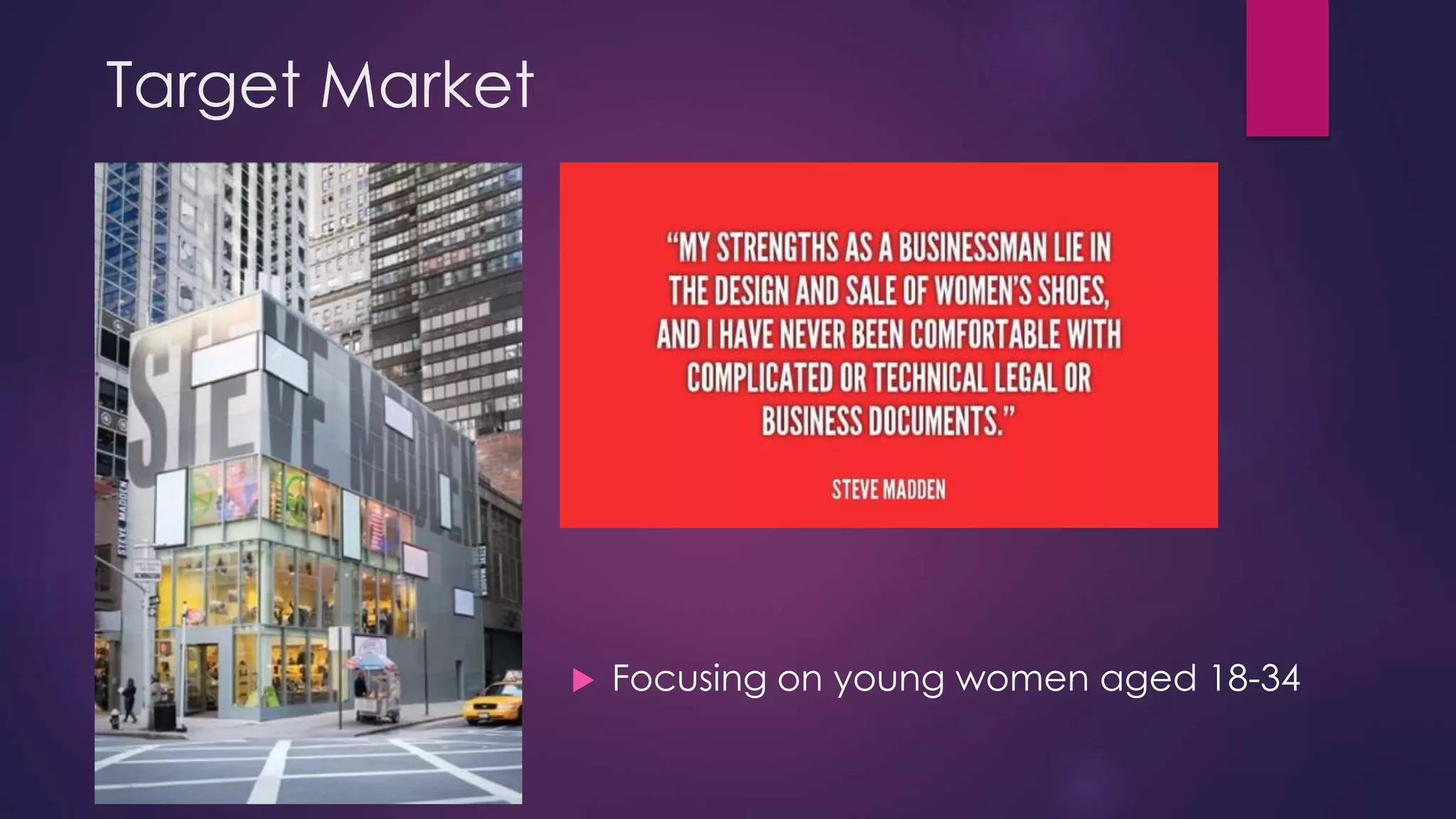  Focusing on young women aged 18-34
Target Market