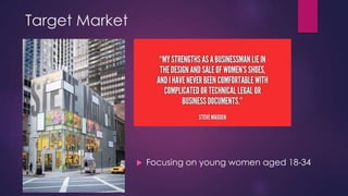  Focusing on young women aged 18-34 
Target Market 
 