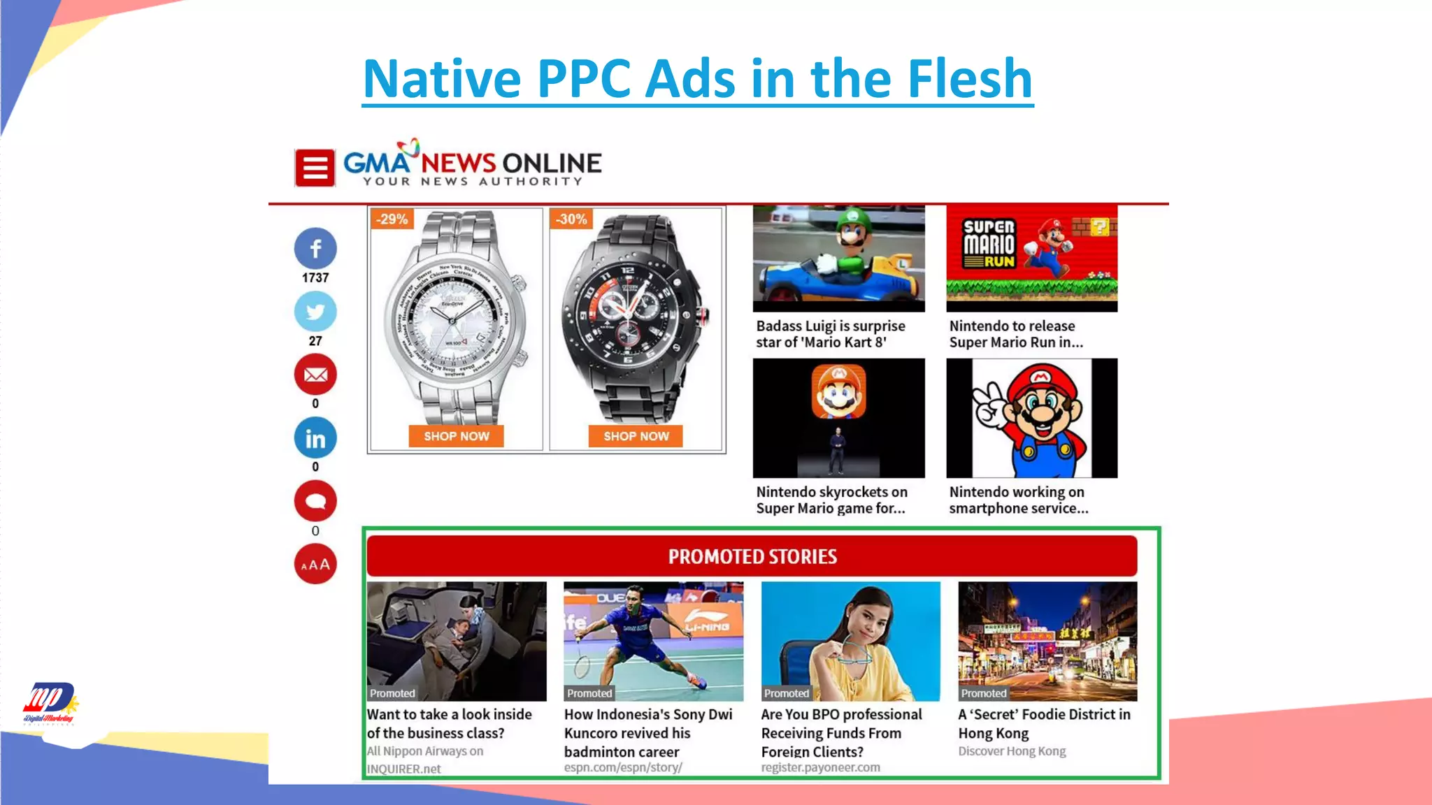 Native PPC Ads in the Flesh
 