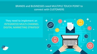 BRANDS and BUSINESSES need MULTIPLE TOUCH POINT to
connect with CUSTOMERS
They need to implement an
INTEGRATED MULTI-CHANNEL
DIGITAL MARKETING STRATEGY
 