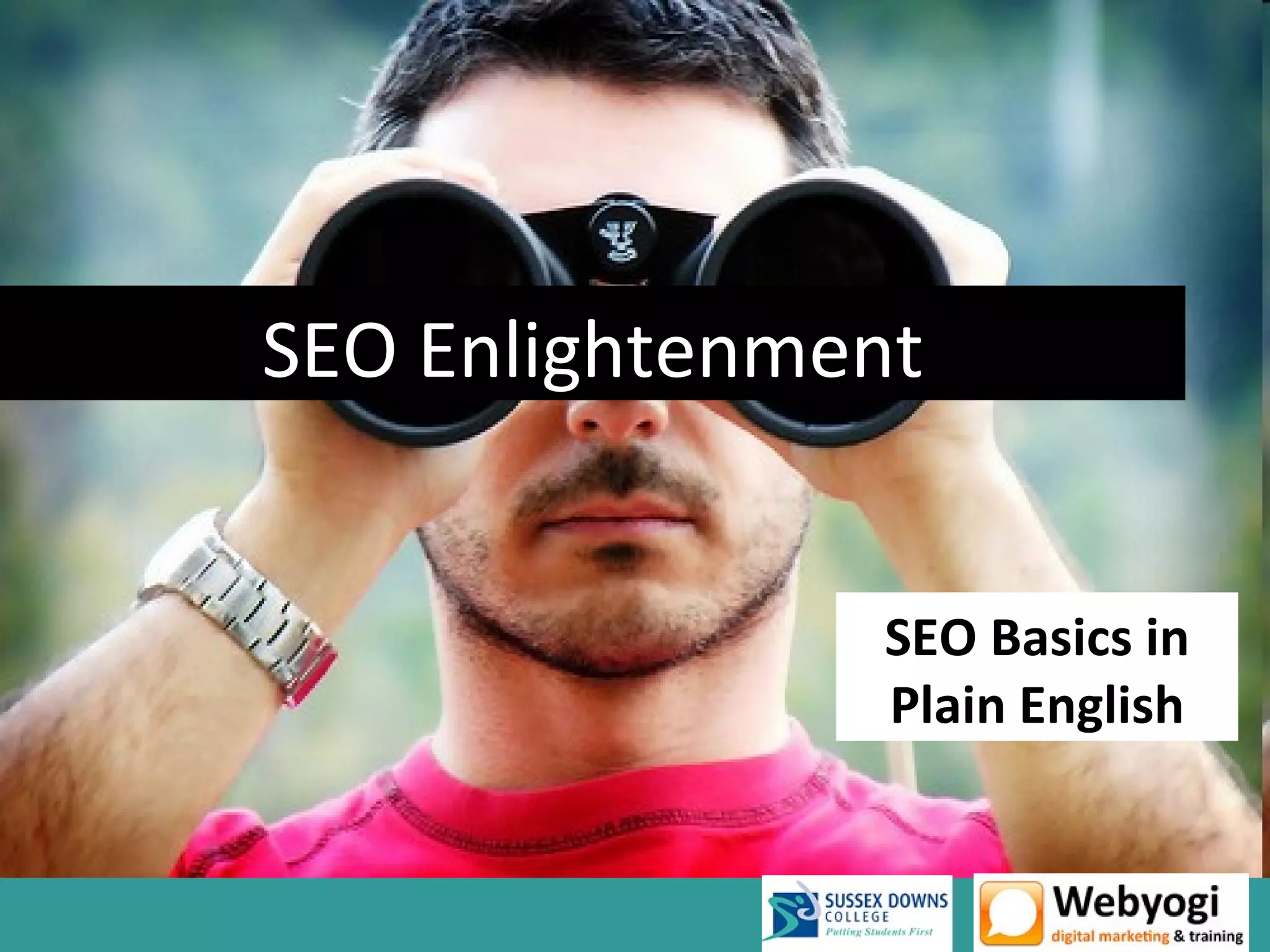 SEO Enlightenment


                SEO Basics in
                Plain English
 