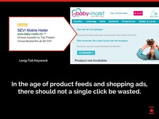 33
In the age of product feeds and shopping ads,
there should not a single click be wasted.
Long-Tail Keyword Product not ...