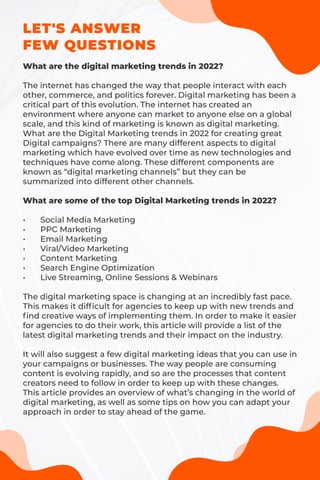 Digital marketing trends 2022 | PDF