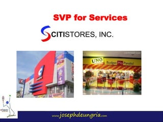 www.josephdeungria.com
SVP for Services
 
