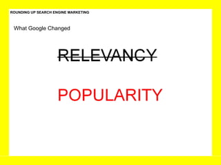 ROUNDING UP SEARCH ENGINE MARKETING What Google Changed 