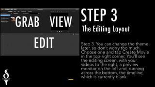 STEP 3
The Editing Layout
Step 3. You can change the theme
later, so don’t worry too much.
Choose one and tap Create Movie...