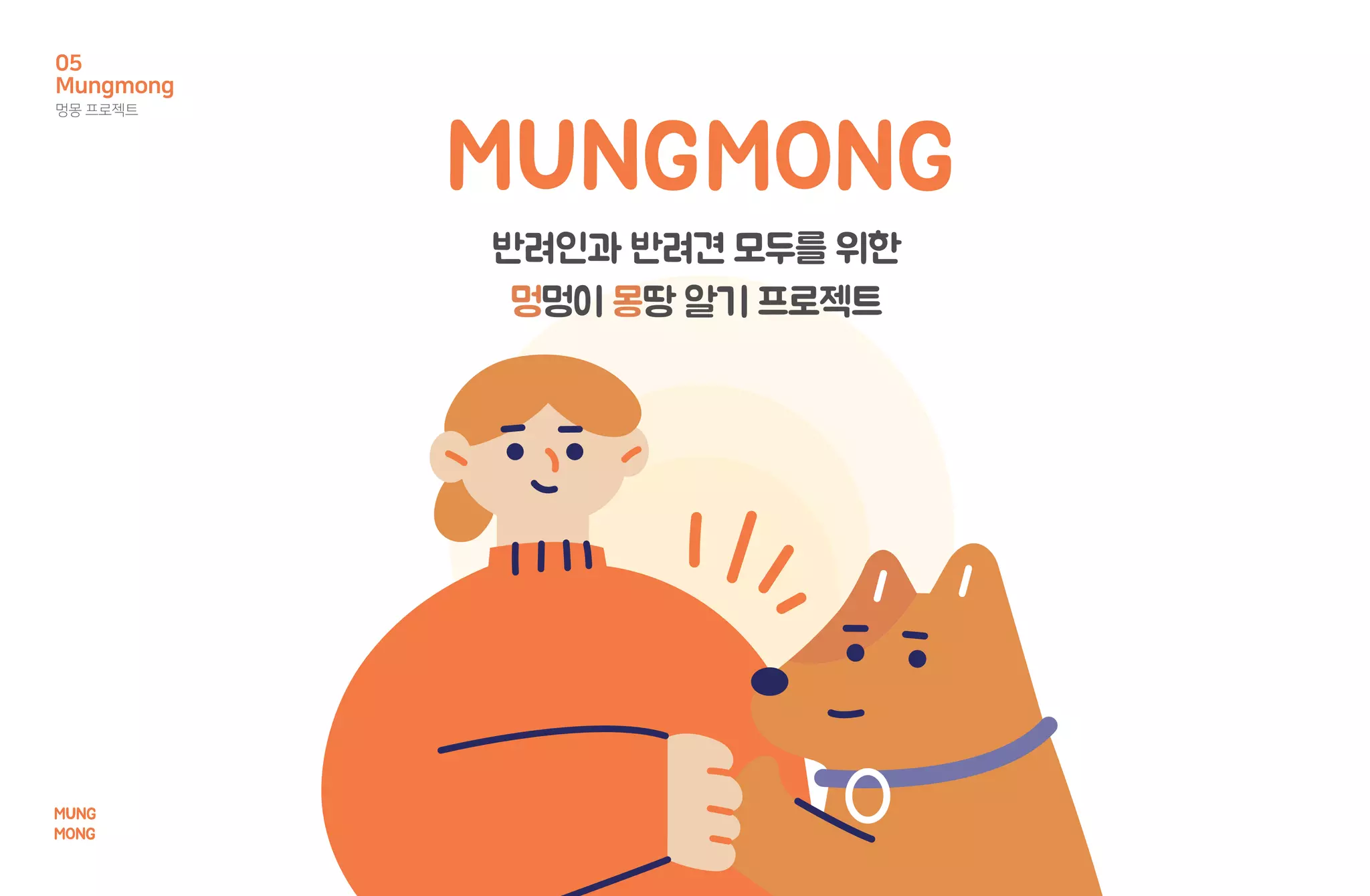 반려인과 반려견 모두를 위한
멍멍이 몽땅 알기 프로젝트
Mungmong
멍몽 프로젝트
05
MUNG
MONG
 