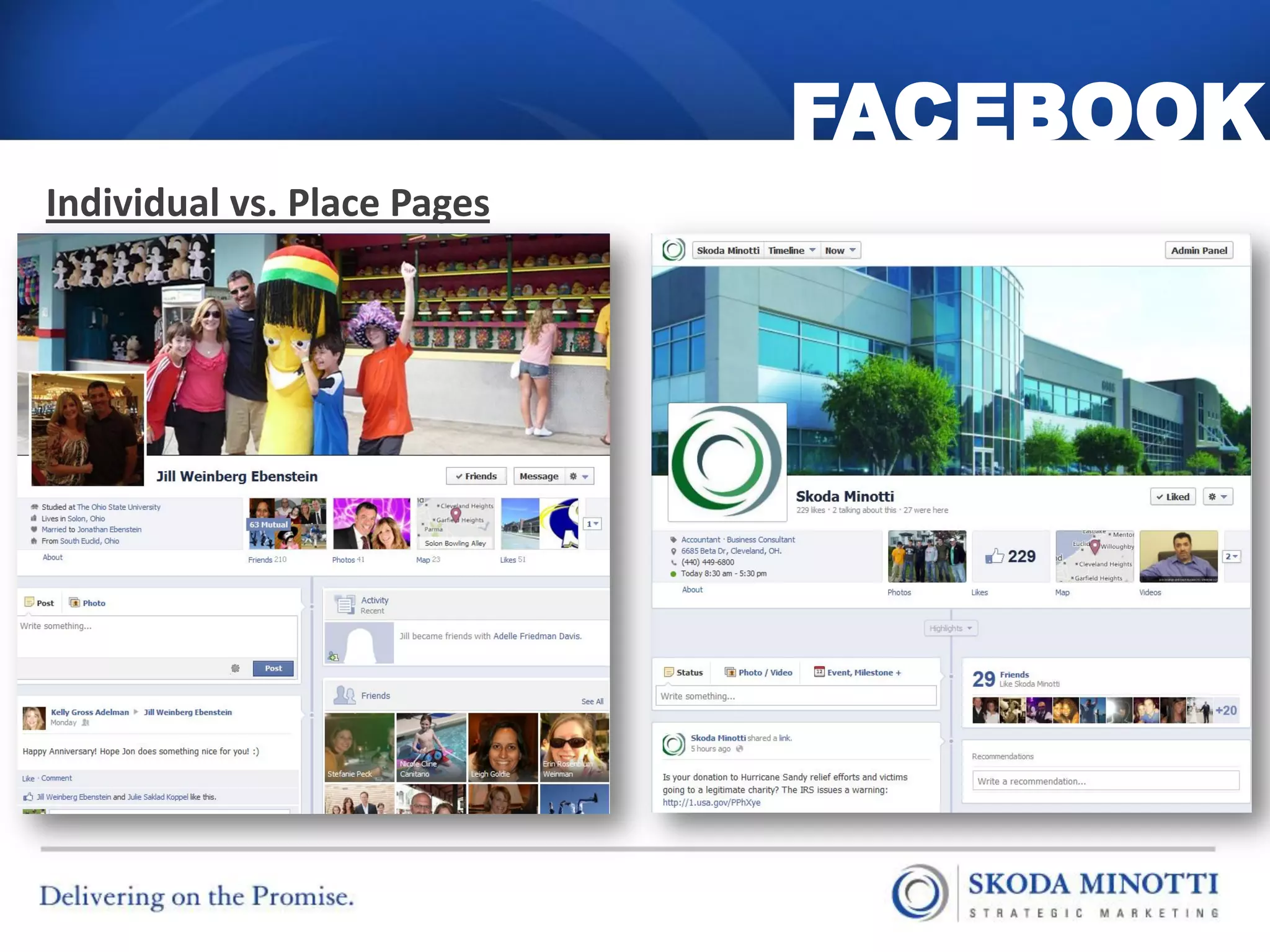 FACEBOOK
Individual vs. Place Pages
 
