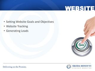 WEBSITE

• Setting Website Goals and Objectives
• Website Tracking
• Generating Leads
 