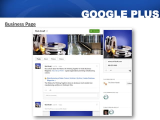 GOOGLE PLUS
Business Page
 