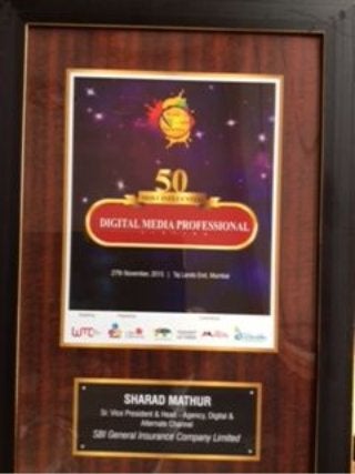 50 Most Influential Digital media professional Award confered to Sharad Mathur