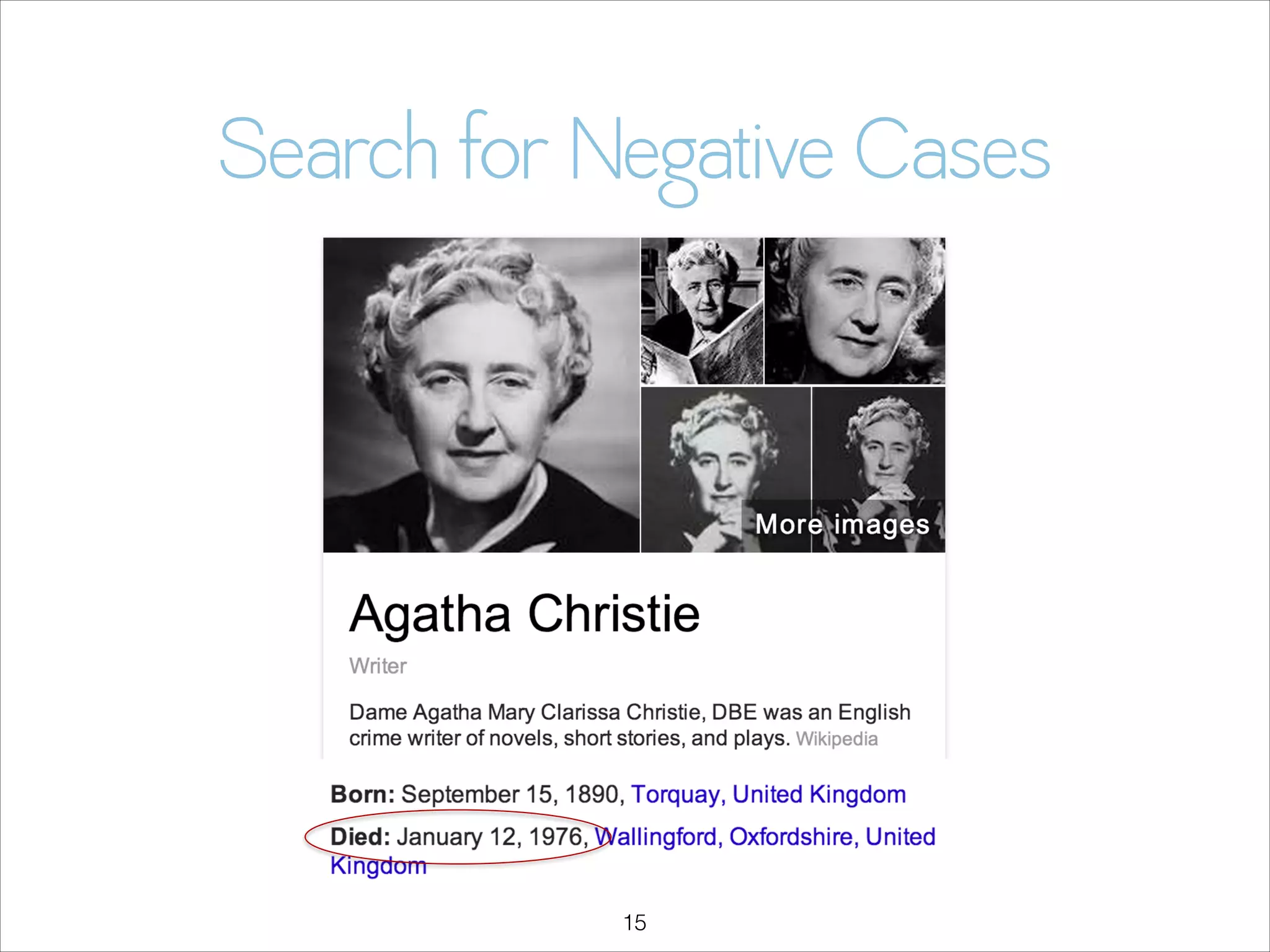 Search for Negative Cases

!15

 