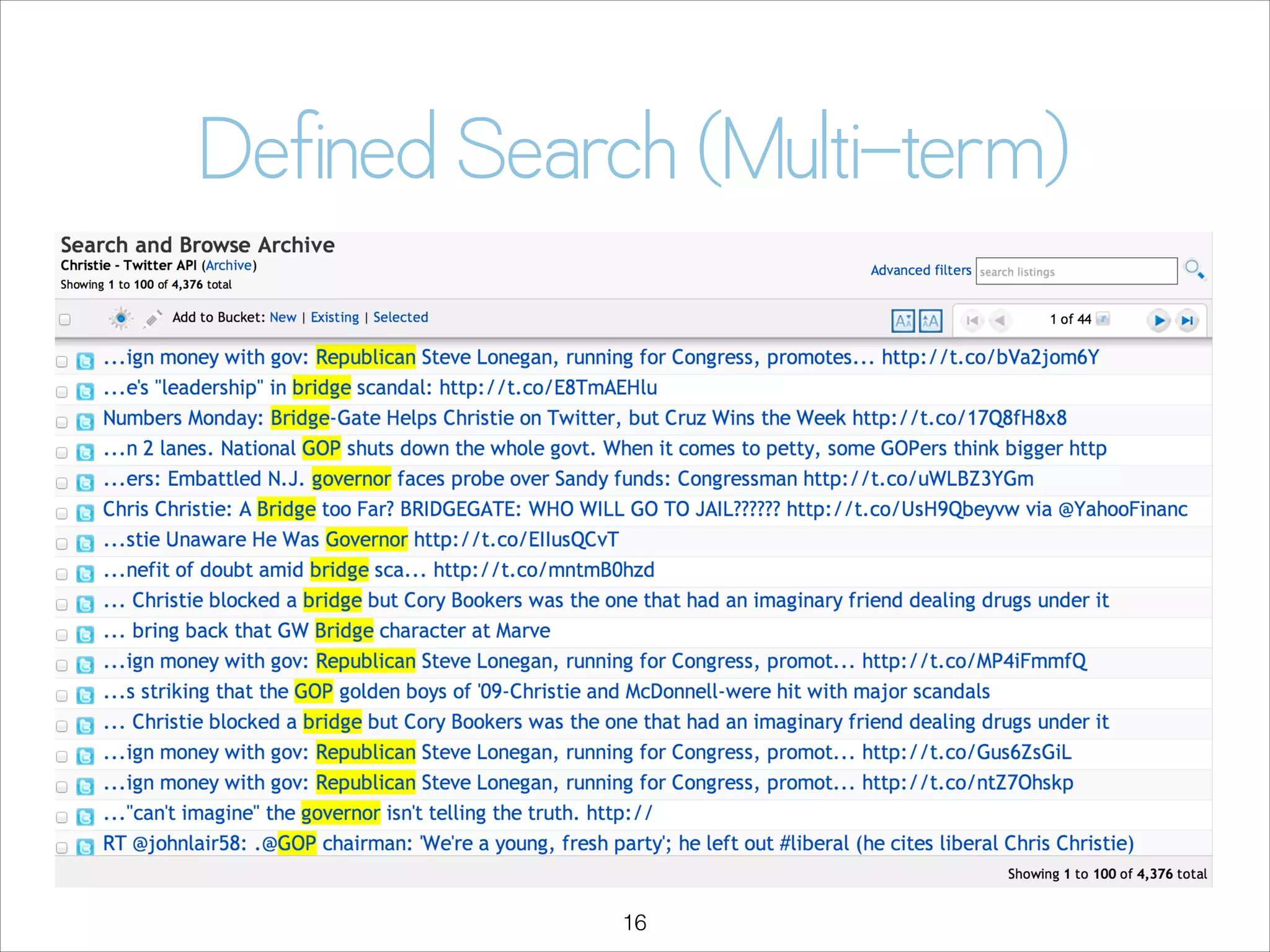 Defined Search (Multi-term)

!16

 