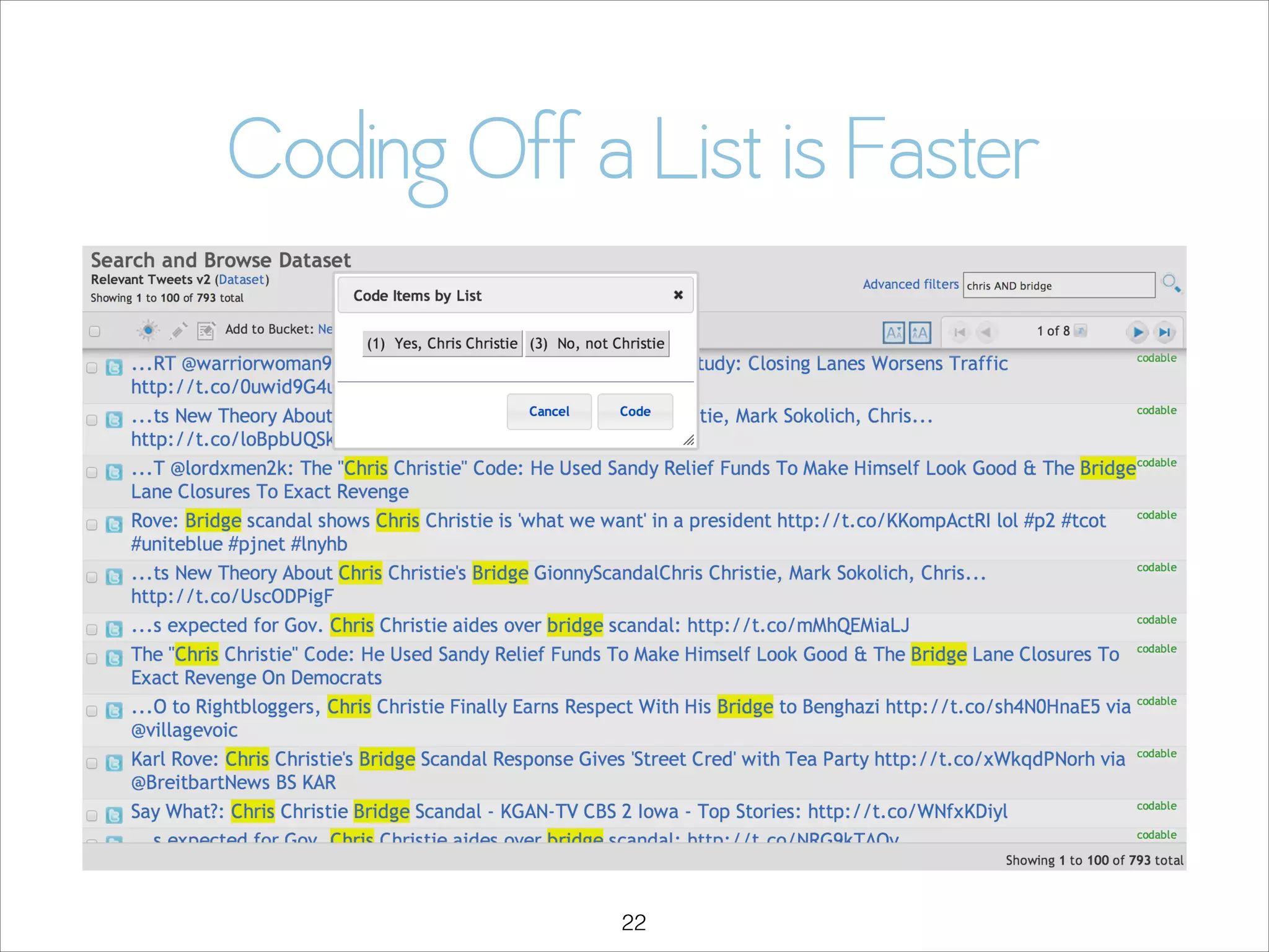 Coding Off a List is Faster

!22

 