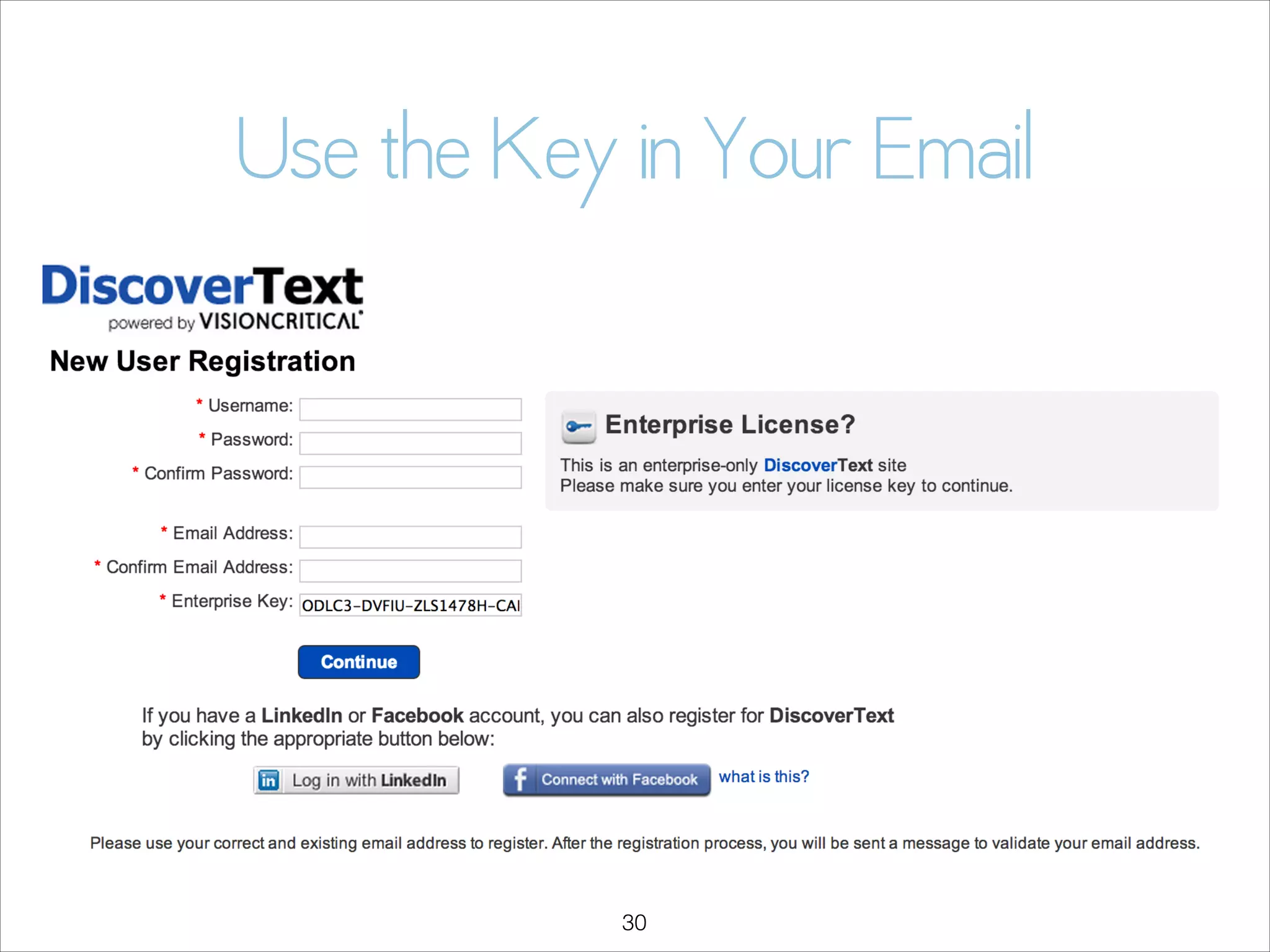 Use the Key in Your Email

!30

 