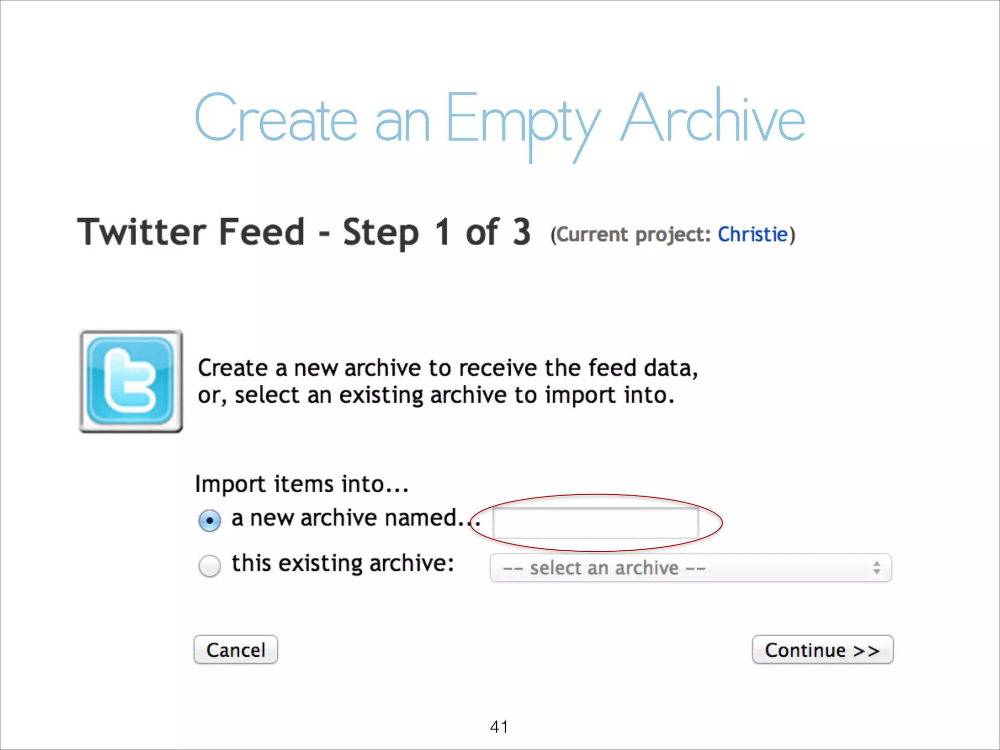 Create an Empty Archive

!41

 