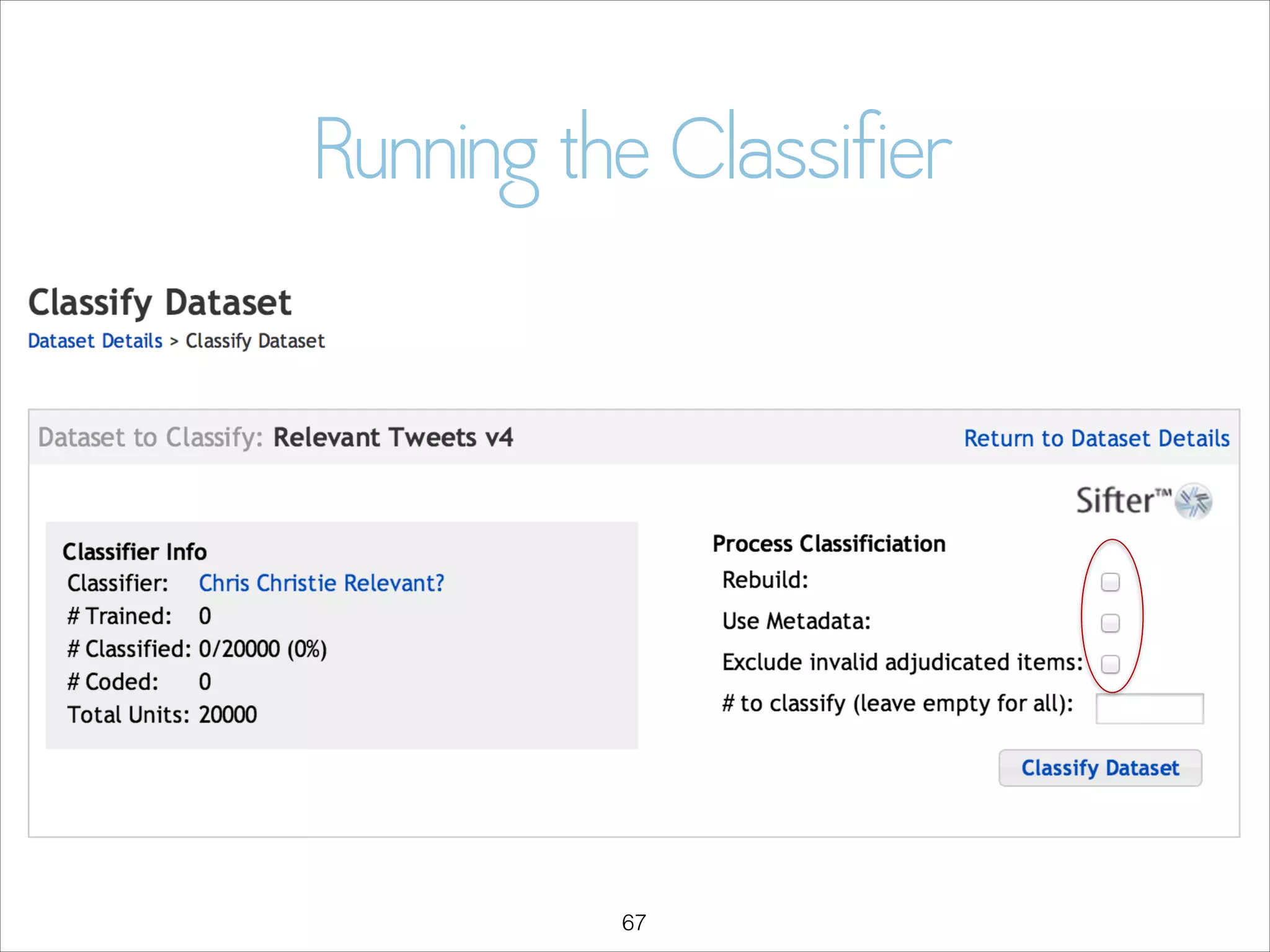 Running the Classifier

!67

 