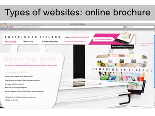 Types of websites: online brochure 