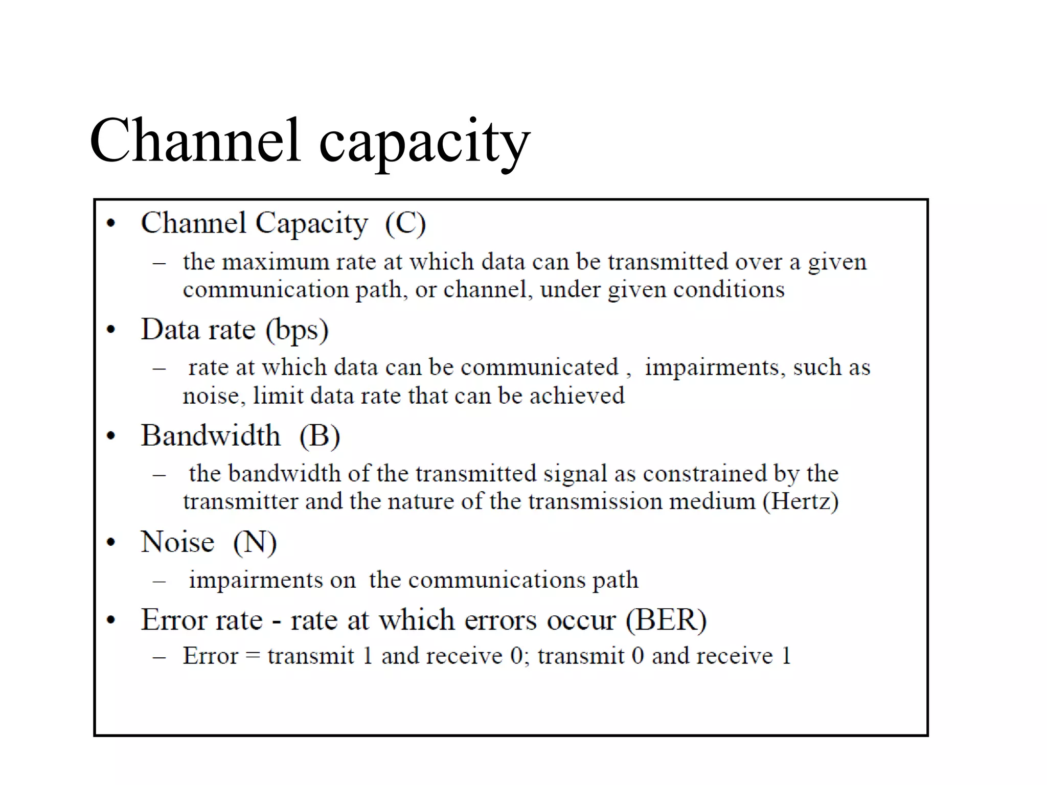 Channel capacity