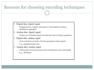 Reasons for choosing encoding techniques