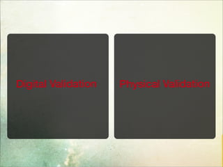 Digital Validation Physical Validation
 