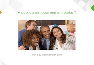A quoi ça sert pour une entreprise ?
Aller là où la conversation a lieu
 