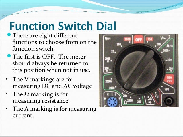 multimeter settings